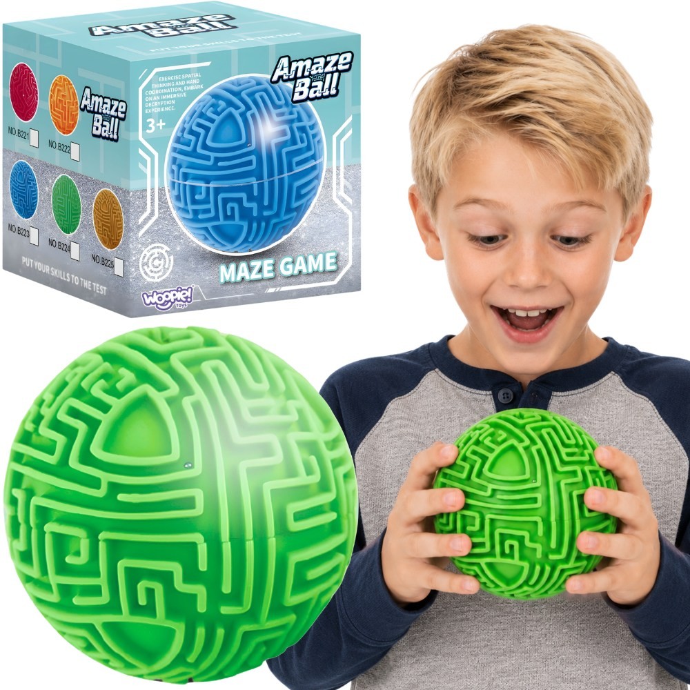 Woopie Amaze Ball 3D maze puzzle in neon green