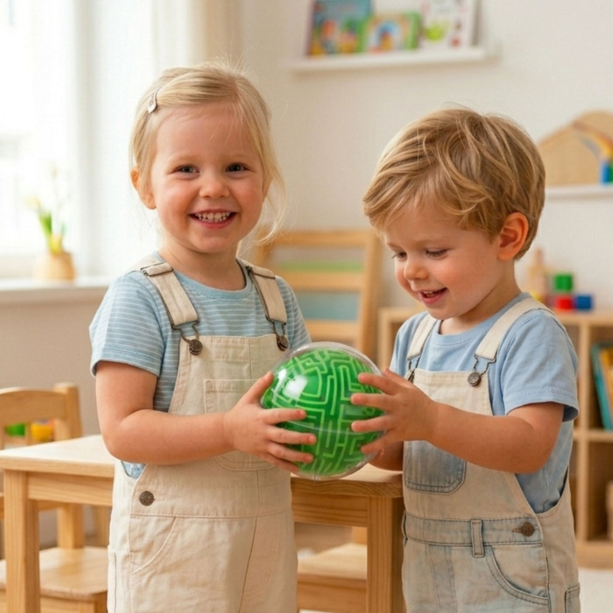 3D maze ball – rotate it in every direction to reach the centre