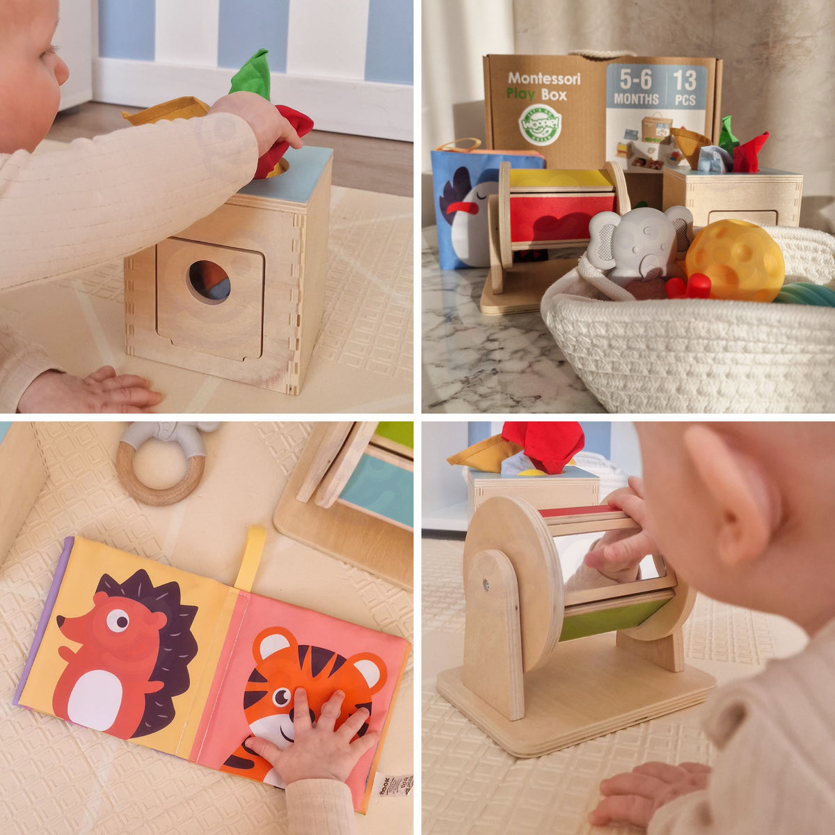 Woopie GREEN Montessori box 5–6 m – tissue magic box