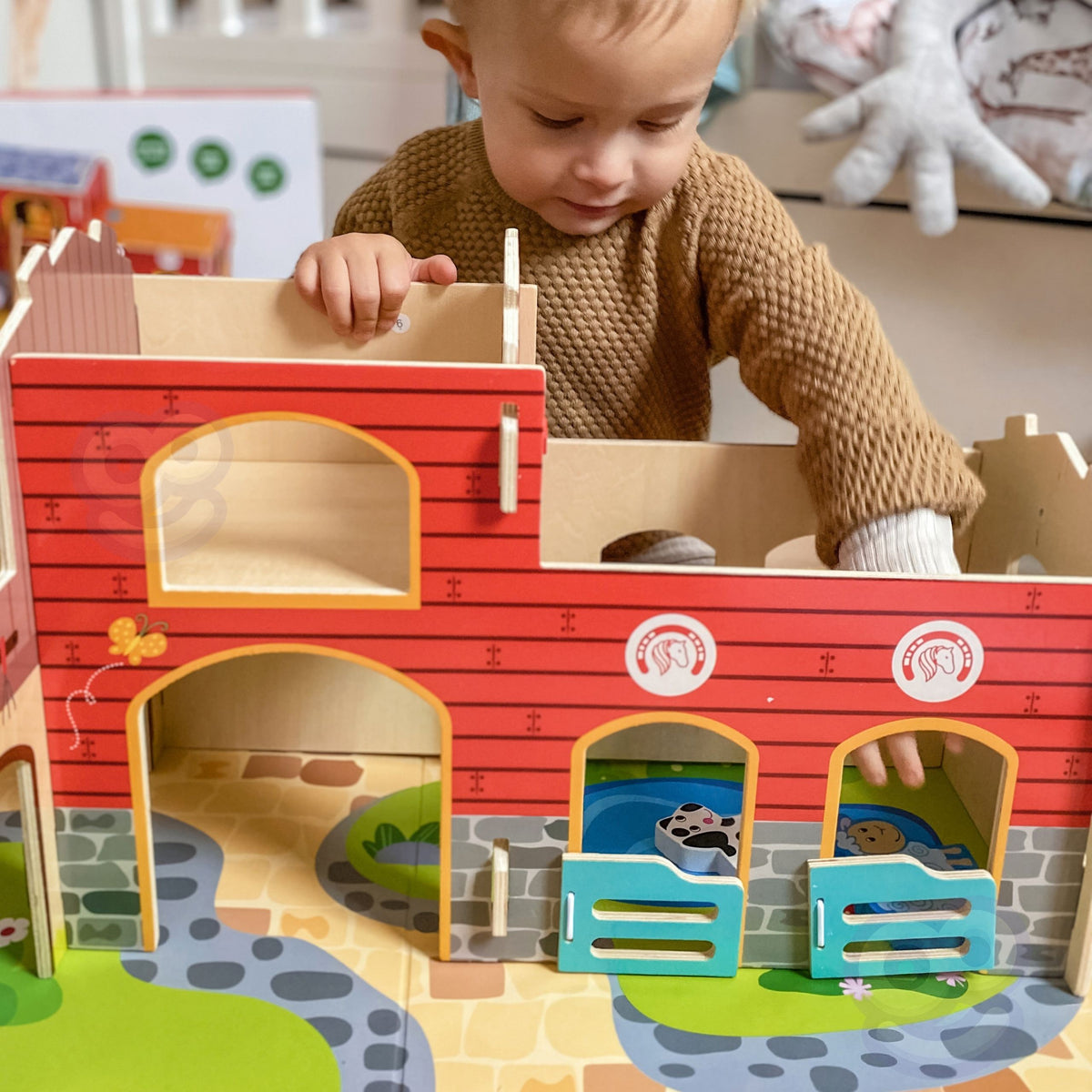 Wooden toy farm – large role play set for children aged 3+