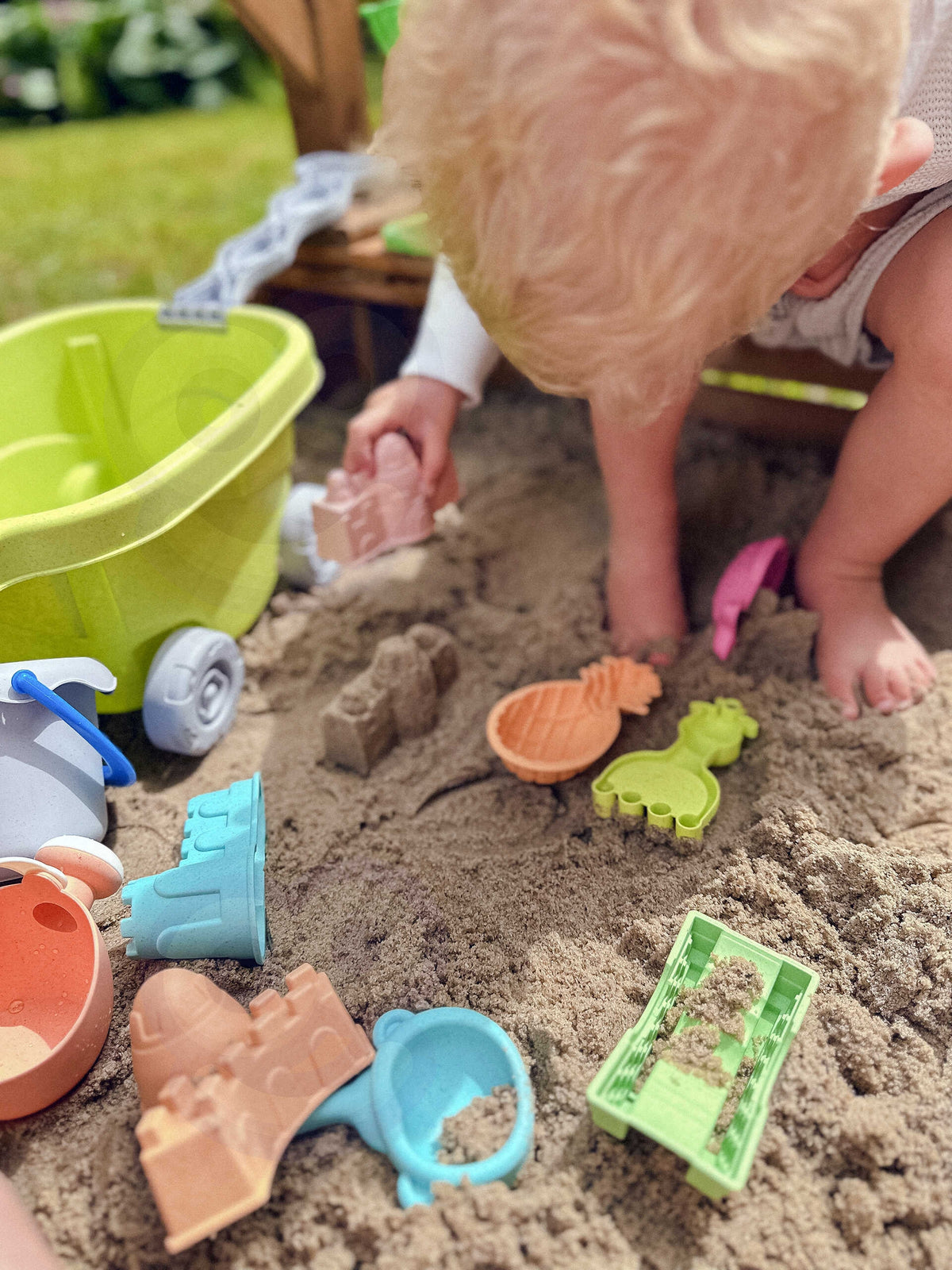 Smilšu komplekts – pasteļtoņi, materiāls uz kviešu bāzes