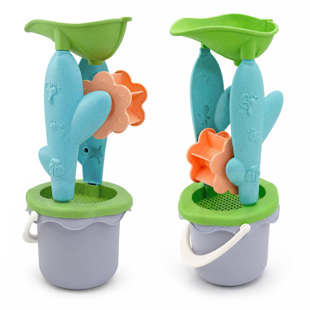 Woopie GREEN bucket with wheel – two moulds