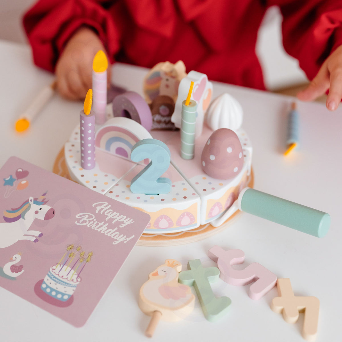 Wooden birthday cake – plate and cake server