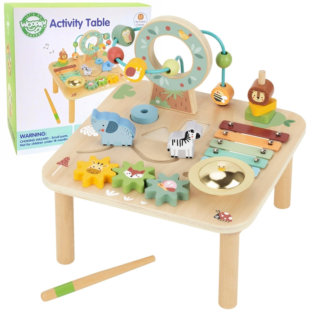 Woopie Green wooden musical activity table 5in1