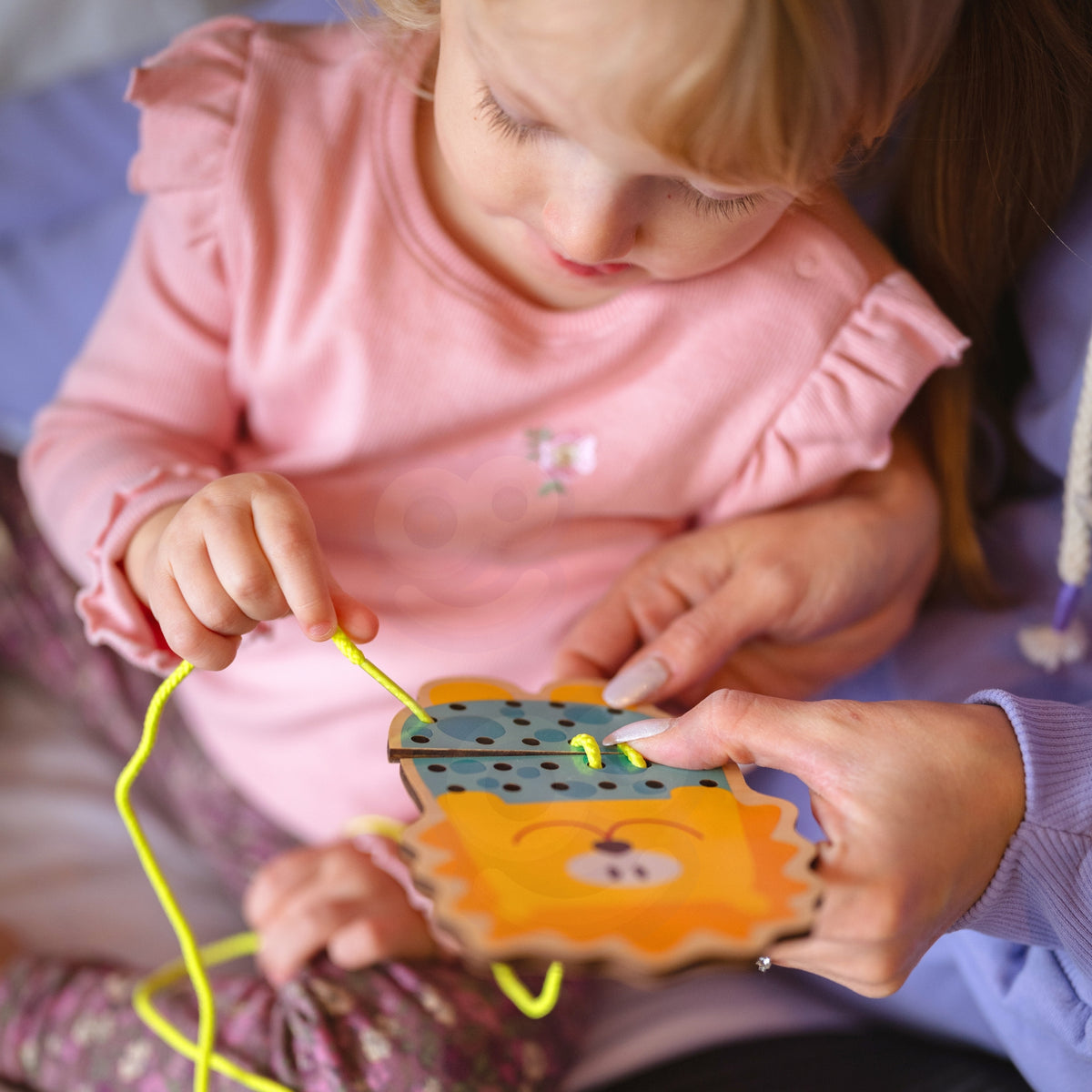 Wooden lacing animals – pre-writing practice for small hands