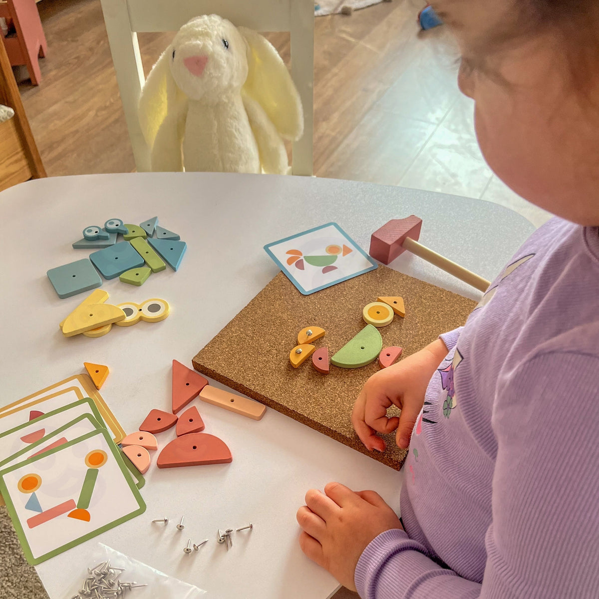 Cork board game – 20 patterns on double-sided cards