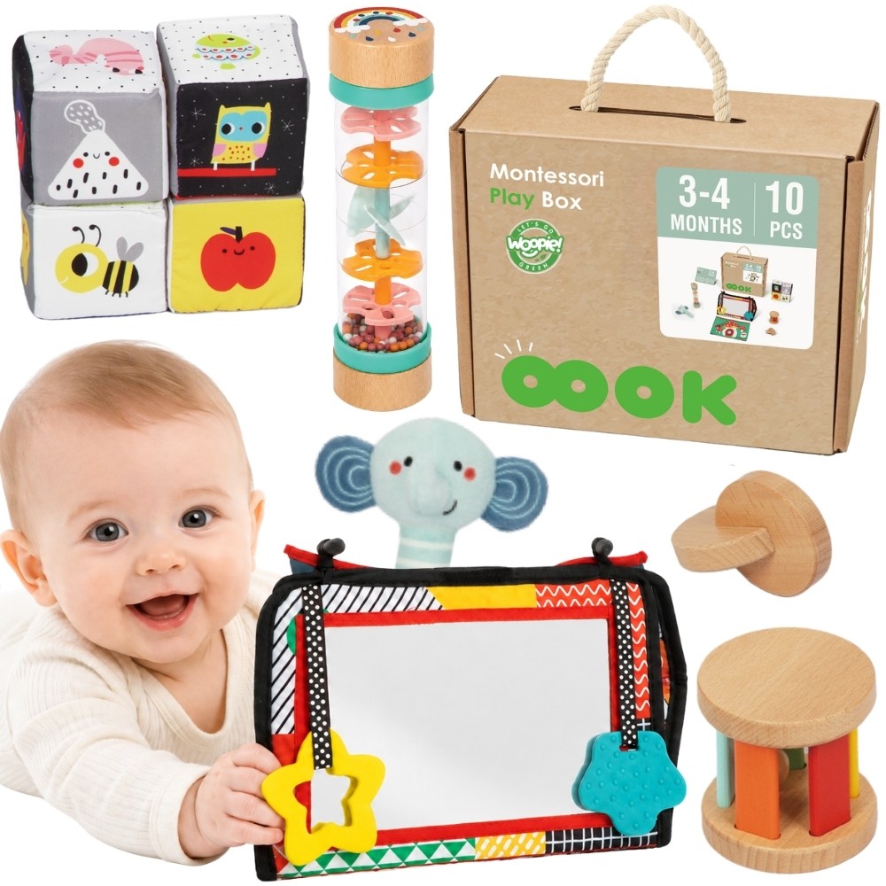 Woopie GREEN Montessori Sensory Box XXL for 3–4 Months