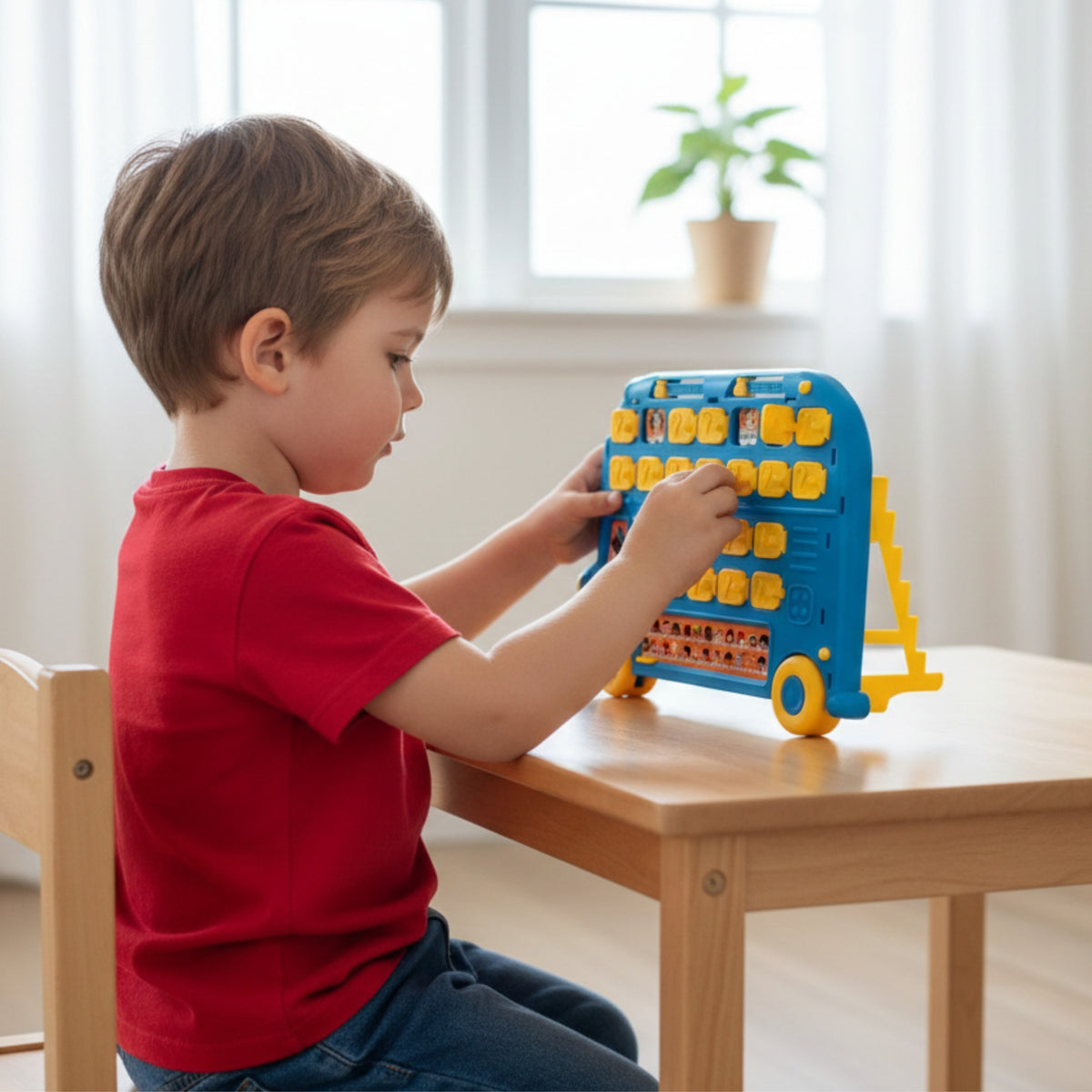 Woopie Guess Who game – two players facing each other