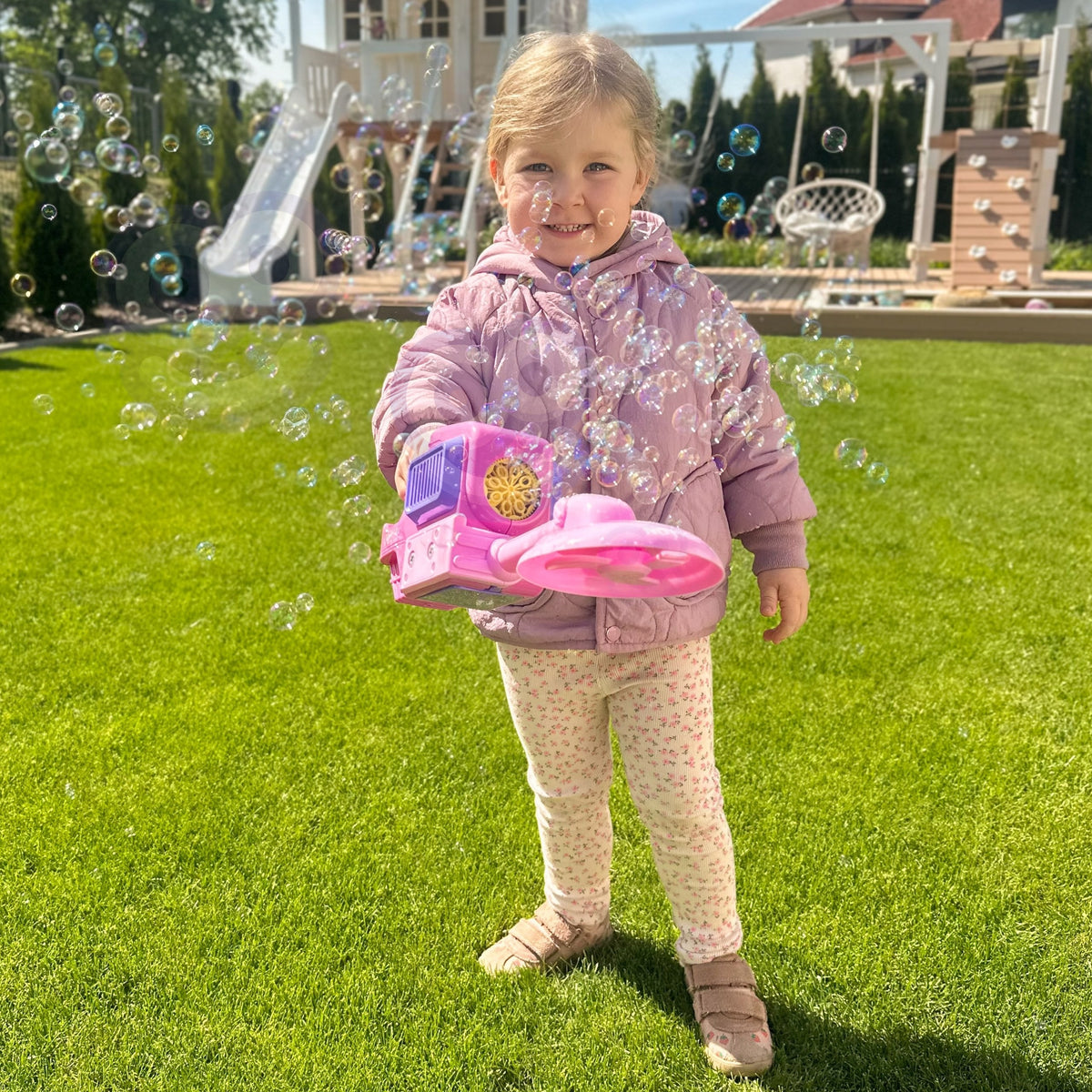 Woopie lawn mower bubble gun – removable mower attachment