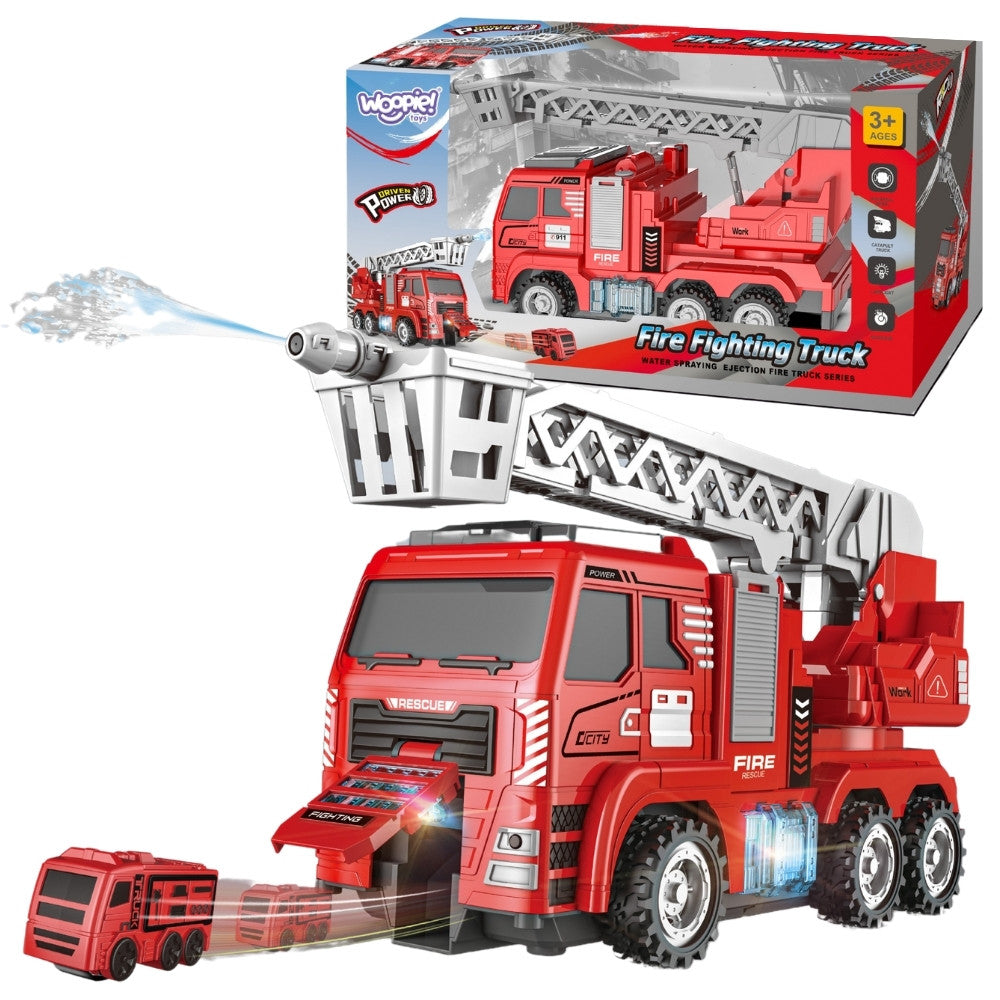 Woopie interactive fire truck with moving ladder and lights