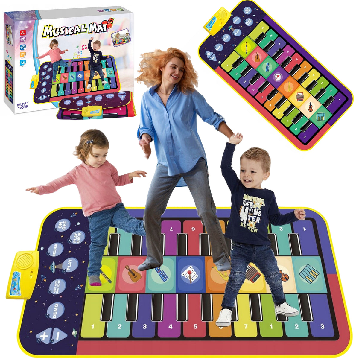Woopie XXL Interactive Musical Dance Mat, 140 × 70 cm