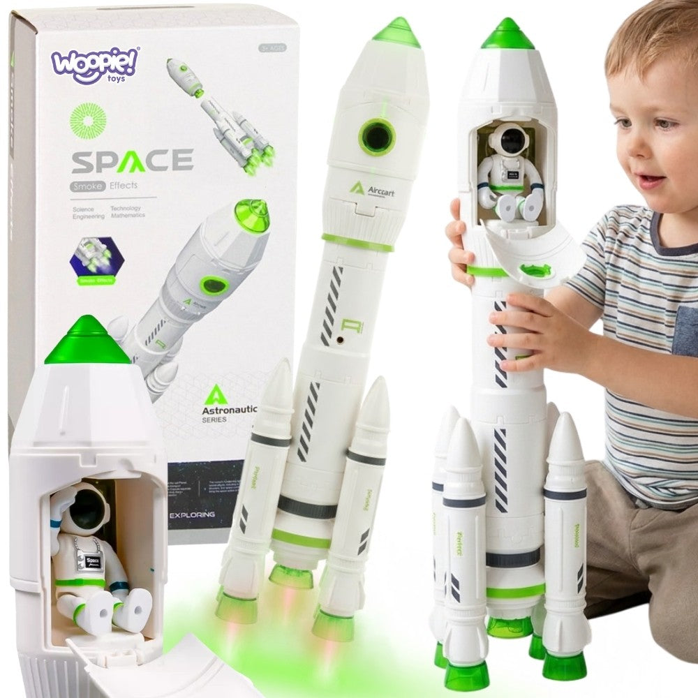Woopie interaktīvā kosmosa raķete ar dūmiem un astronautu