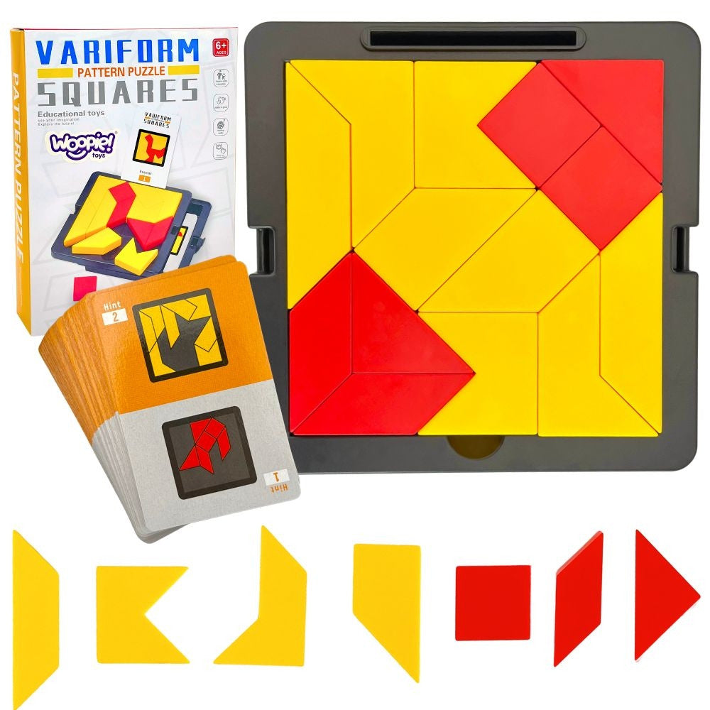 Woopie kabatas tangrams – IQ loģikas spēle ar 55 kartītēm