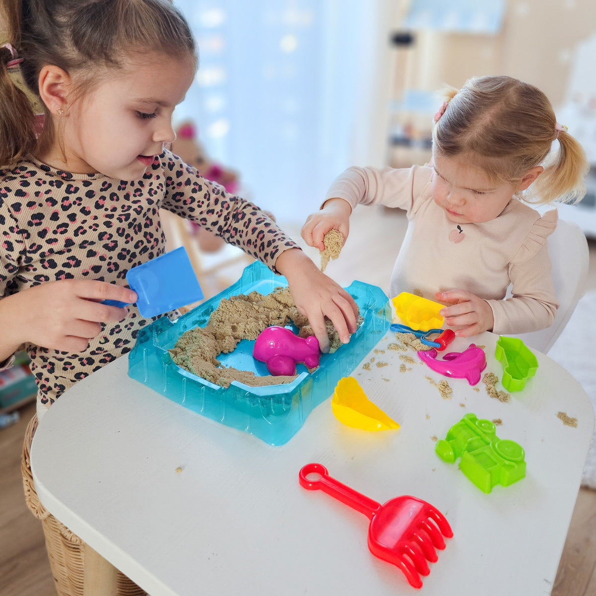 Woopie kinetic sand 0.5 kg – spade, roller and rake