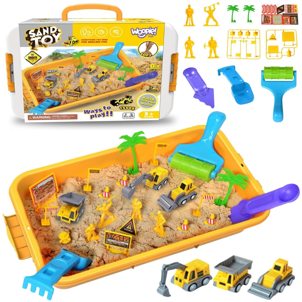 Woopie kinetic sand construction site set with 1.5 kg of sand
