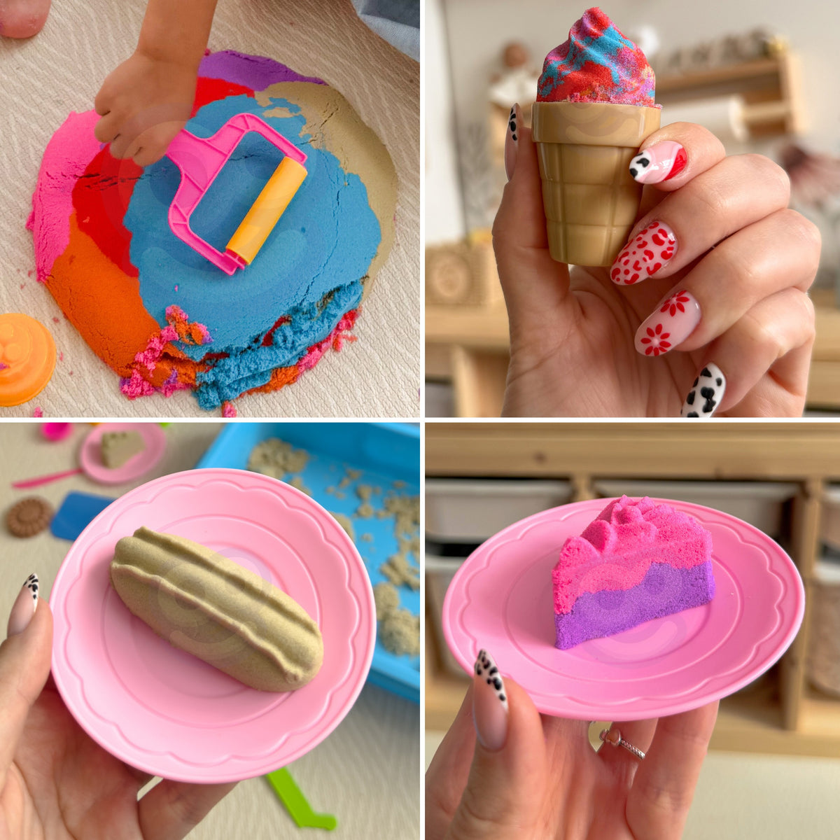 Kinetic sand set – 1.2 kg of soft, mouldable sand