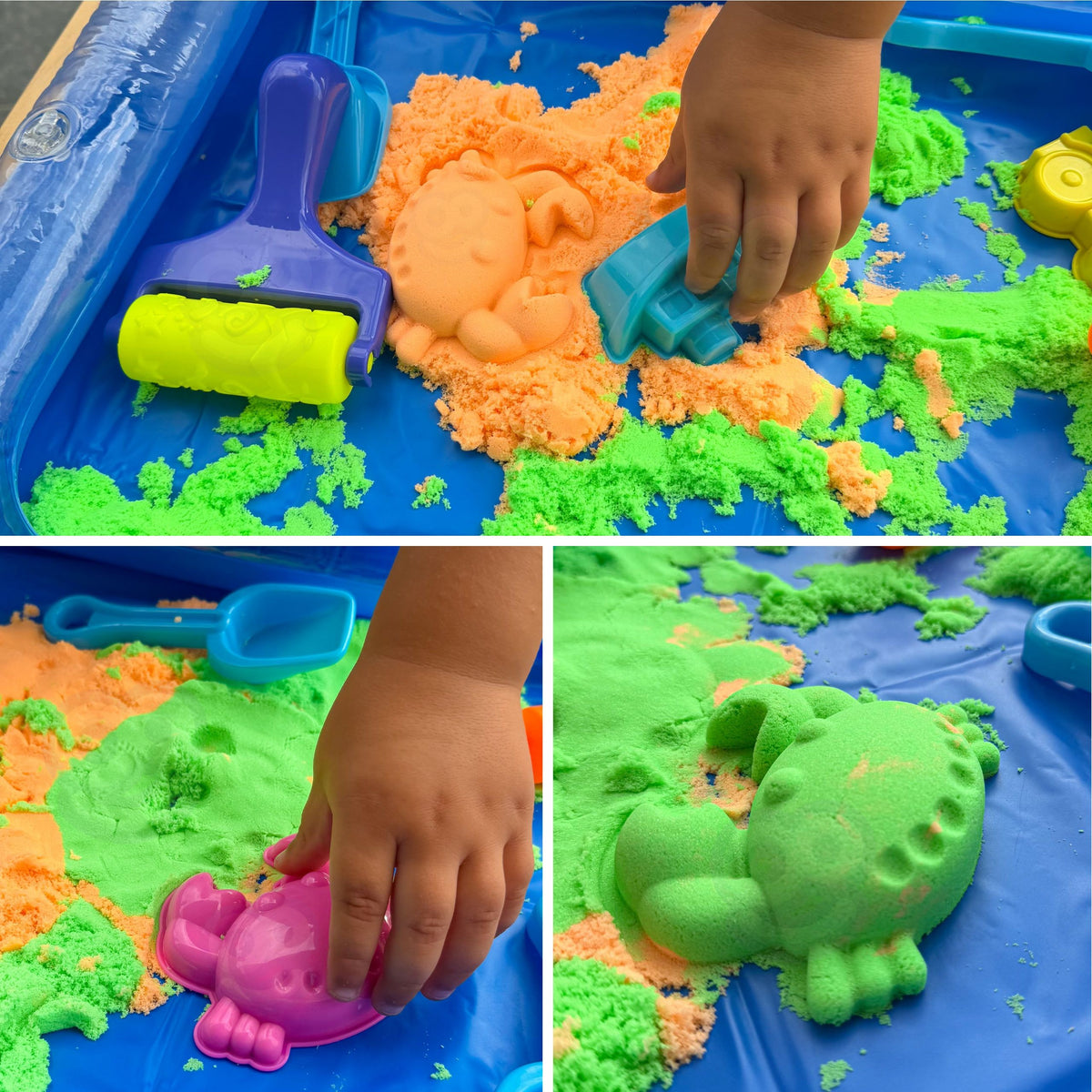 Woopie kinetic sand pool set – child shaping sand