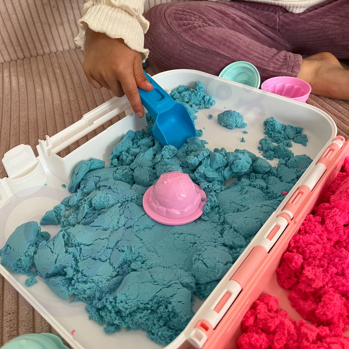 Kinetic sand ice cream set – cone, scoop and cupcake moulds