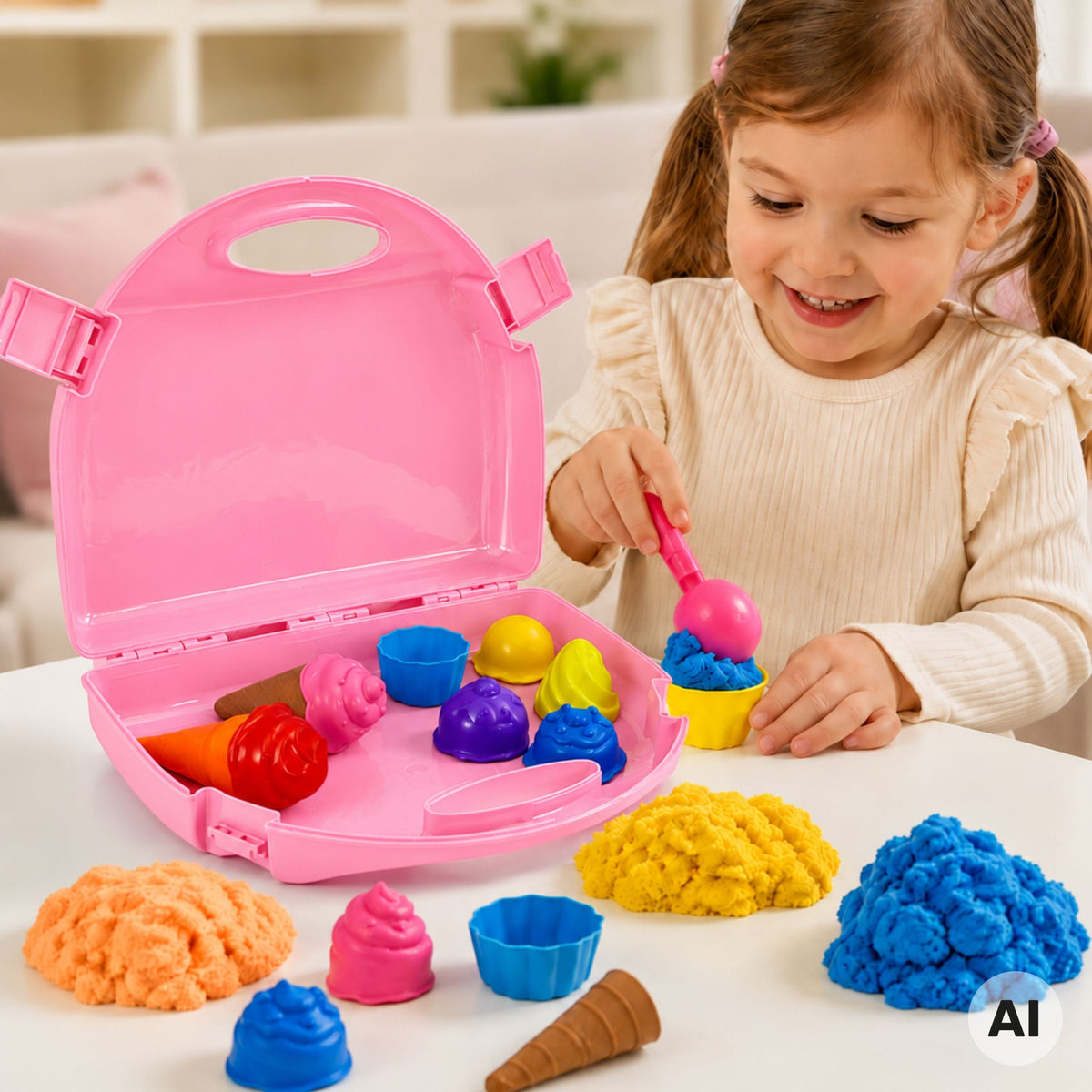 Woopie kinetic sand ice cream set – sand ice cream cones