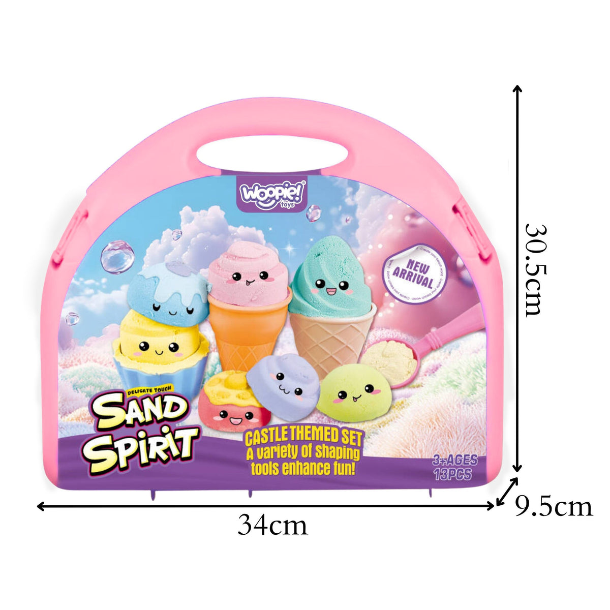 Woopie kinetic sand ice cream set – three sand colours