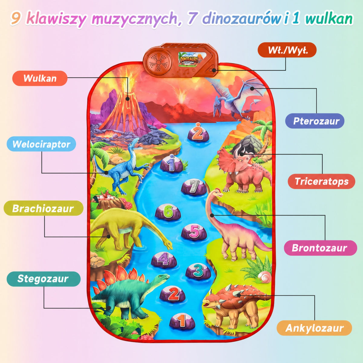 Woopie dinozauru mūzikas paklājs – bērns dejo