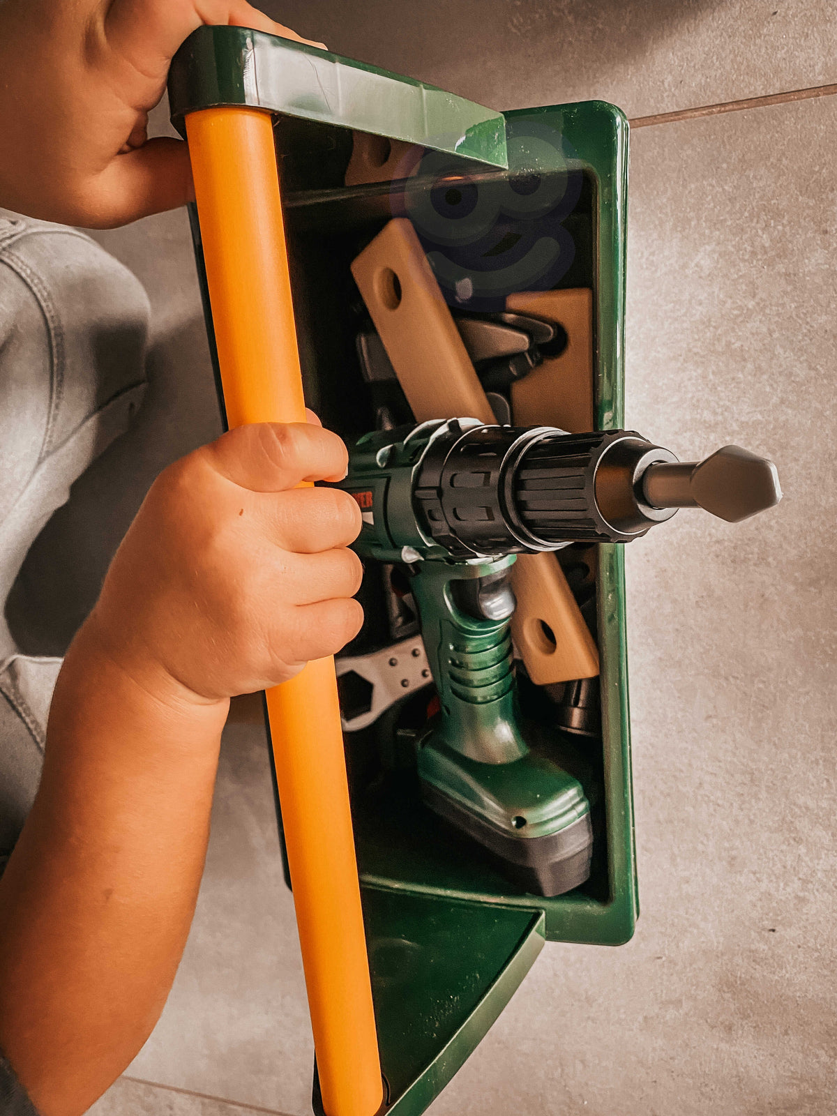 Kids' toolbox – toy saw, hammer and spanner for play