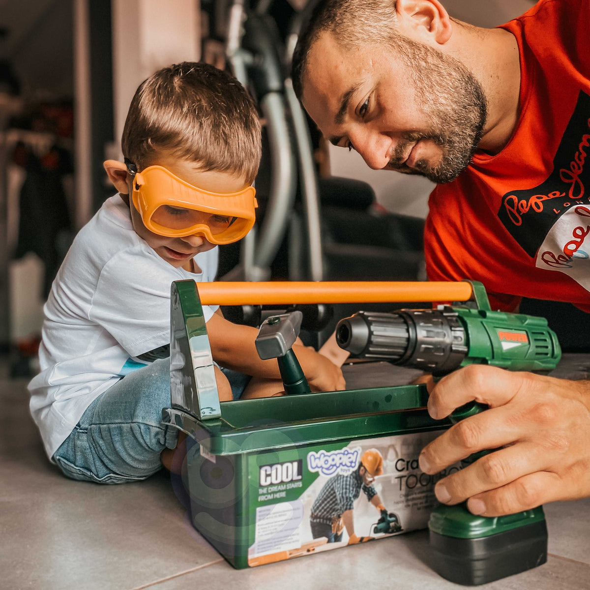 Kids' toolbox – boards, screws and nails for building