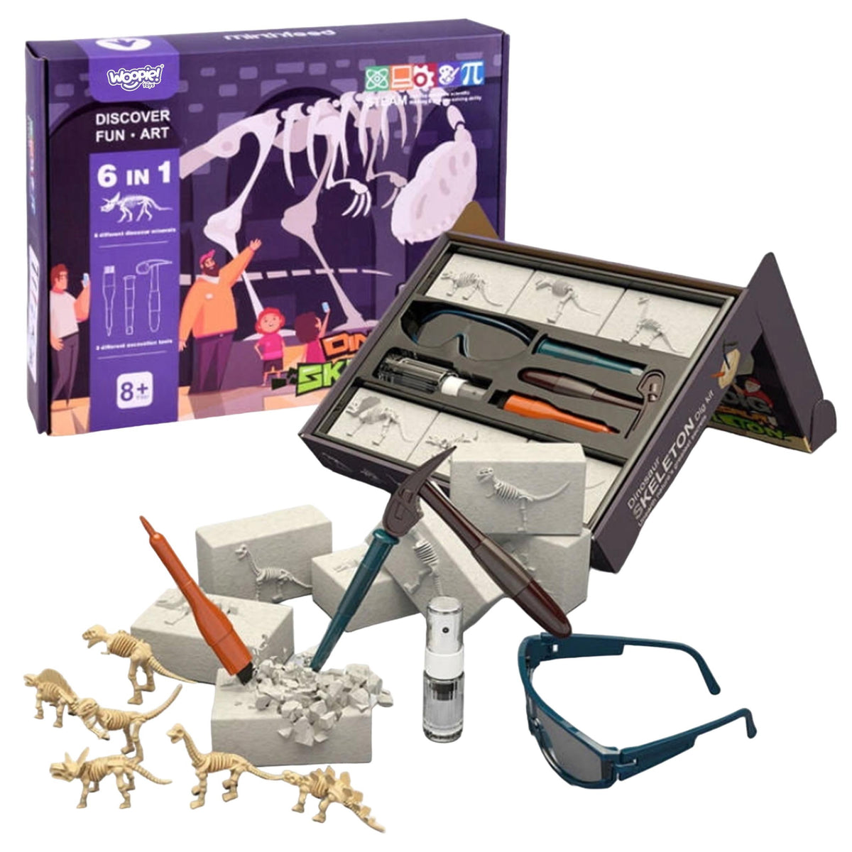 Woopie Little Archaeologist Dig Kit, 6 Dinosaurs