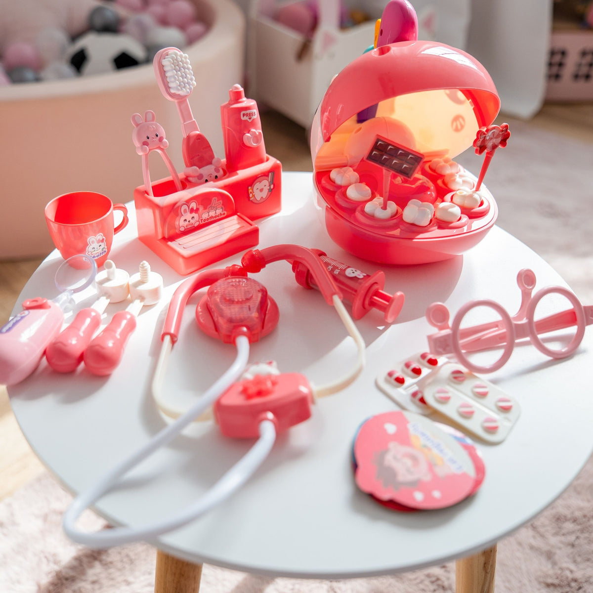 Toy dentist set – unicorn with an opening mouth full of teeth