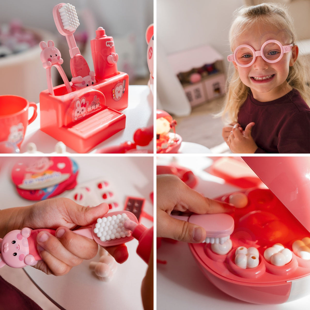 Toy dentist set – toothbrush, toothpaste and dental mirror