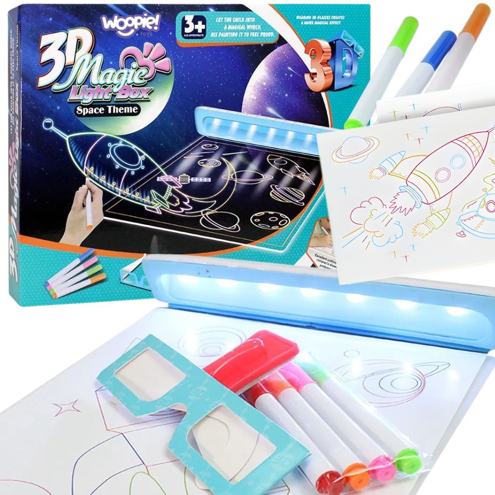 Woopie maģiskā 3D LED gaismas zīmēšanas tāfele bērniem