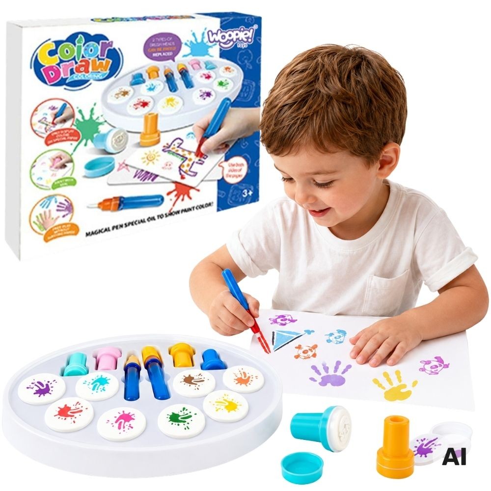 Woopie Magic Painting Set with Markers and Stamps, 26 Pieces