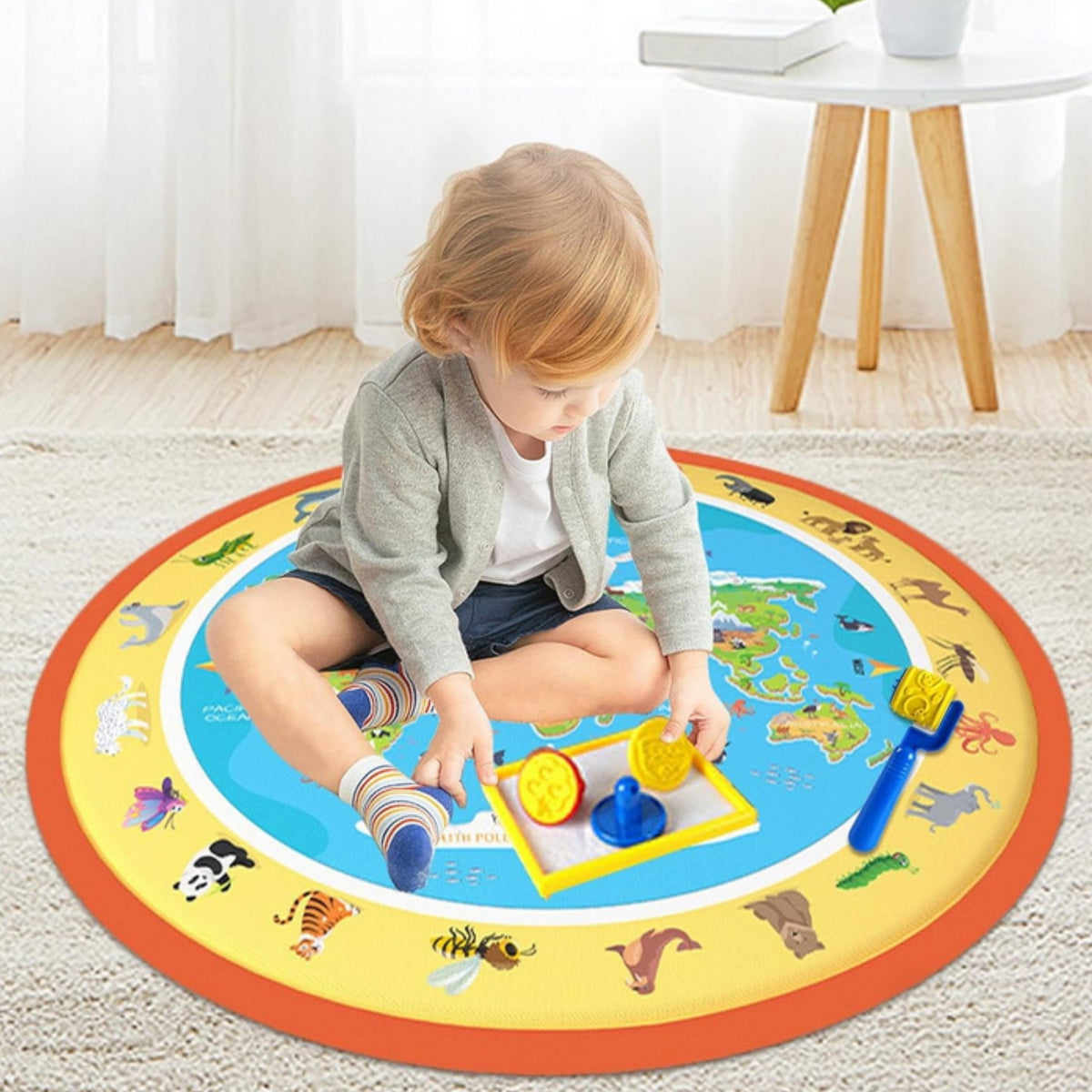 Woopie round ZOO water mat – water pens and brush