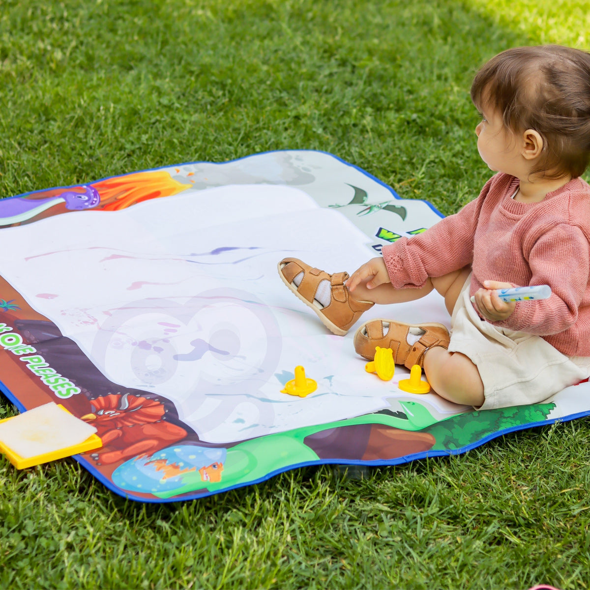 Woopie XXL dinosaur water mat – water markers and stamps