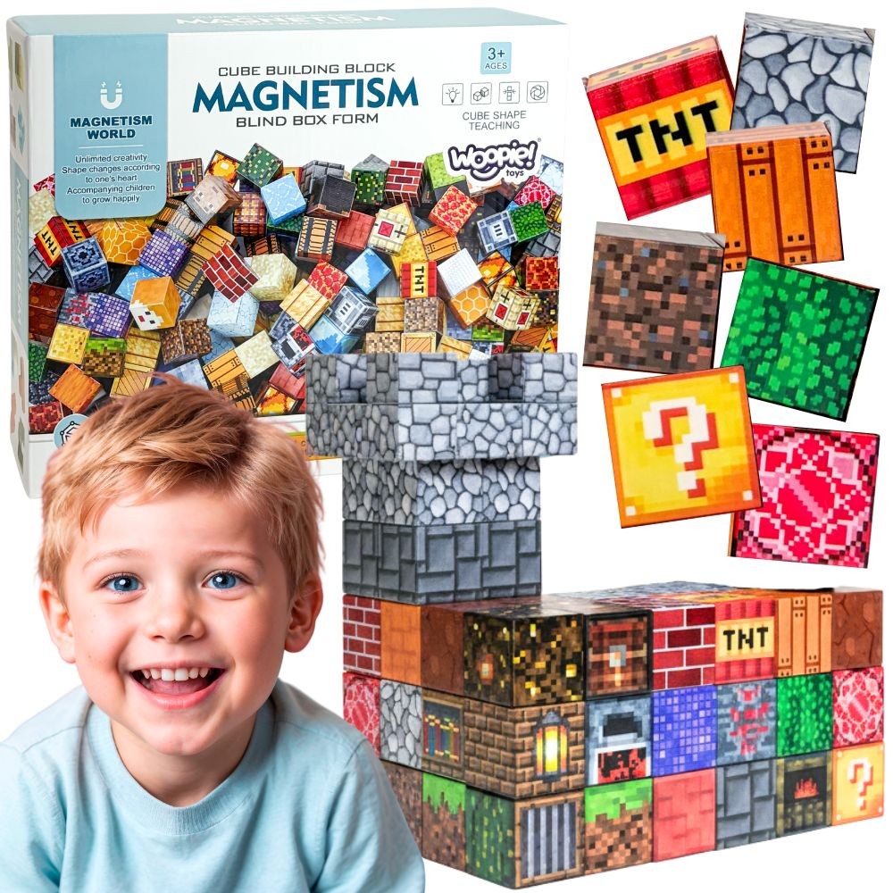 Woopie magnetic 3D cube building set with 63 cubes