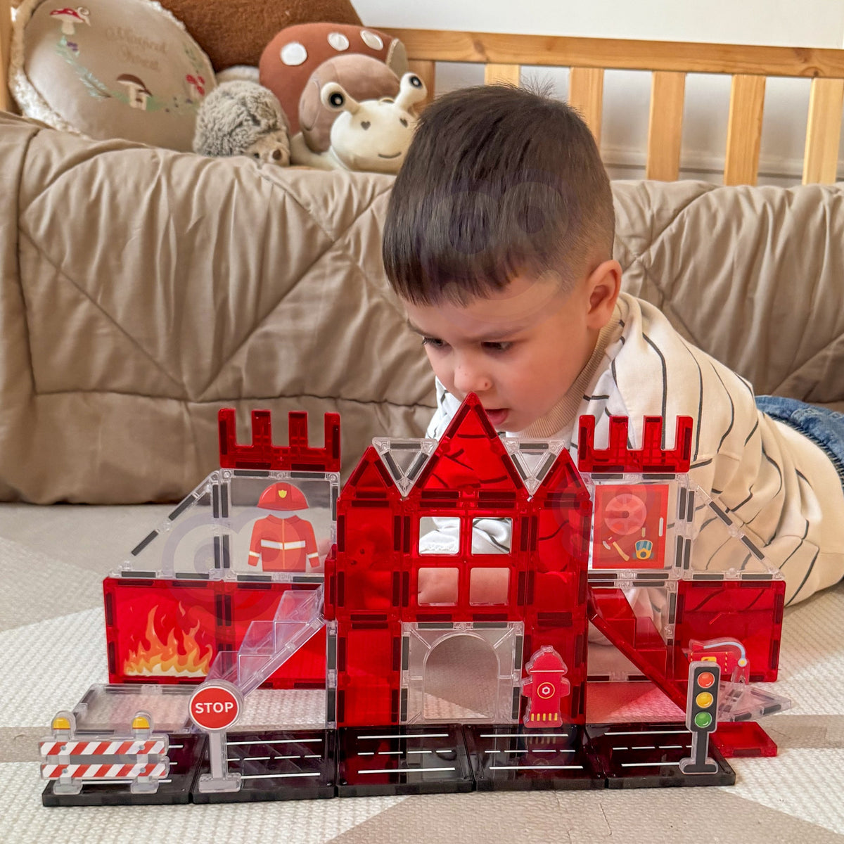 Woopie magnetic fire station 48 pcs – built fire station