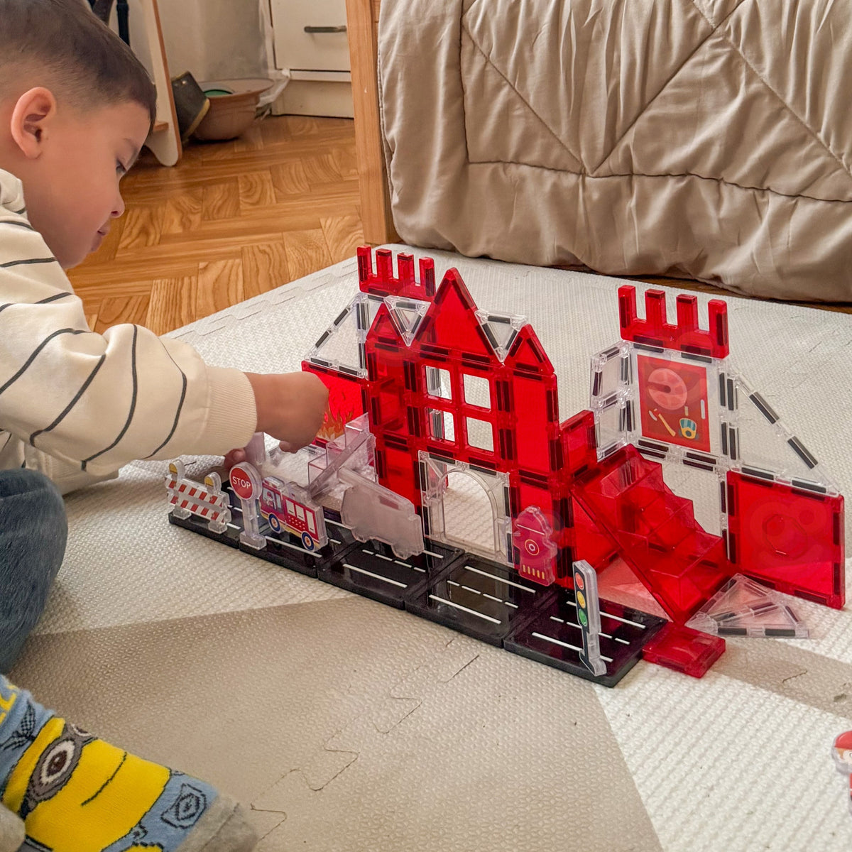 Woopie magnetic fire station 48 pcs – fire theme pieces