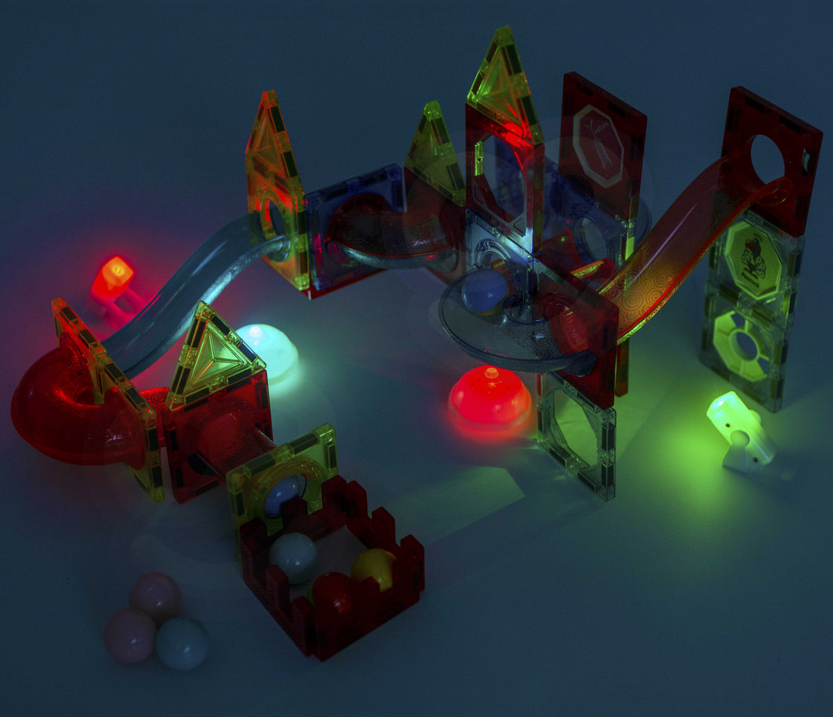 Woopie light-up marble run 75 – clear tubes and slides