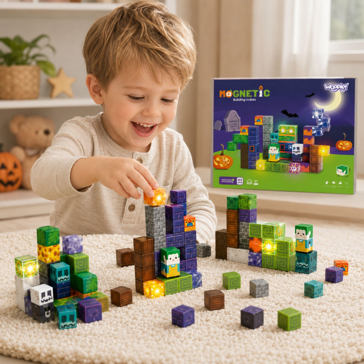 Woopie glowing Halloween cubes – glowing build in the dark