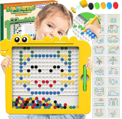 Woopie MagPad Magnetic Board with 110 Beads, Dinosaur