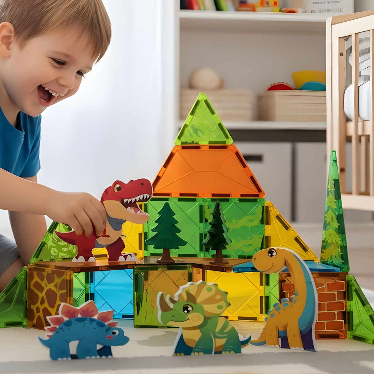 Woopie dino magnetic tiles 30 – dinosaur tiles