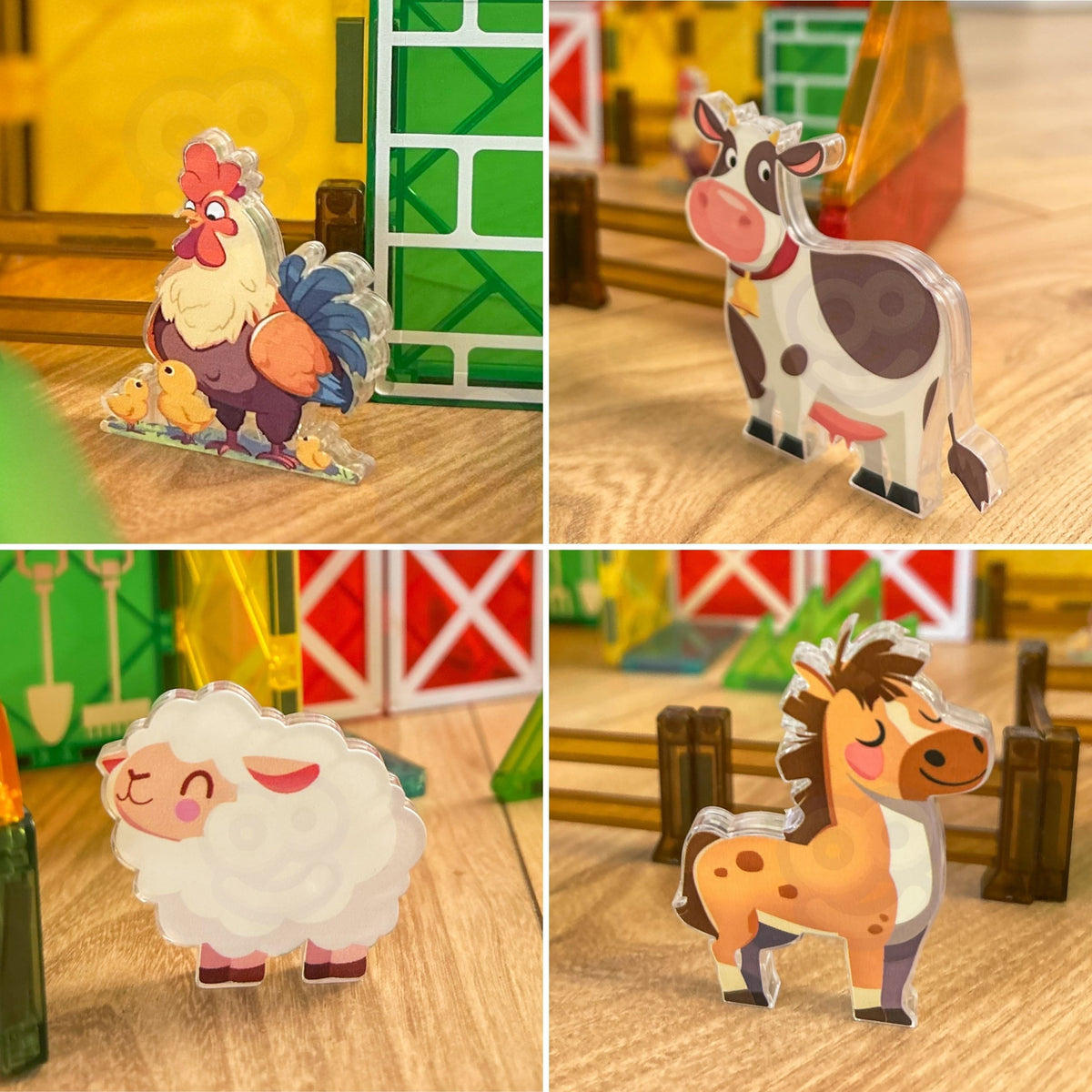 Magnetic fences, plants and farm animal figures