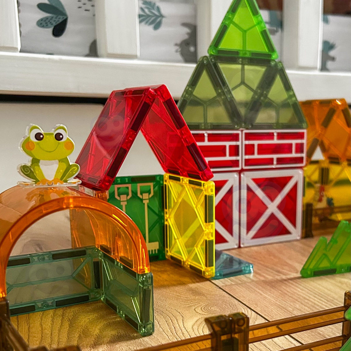 Magnetic tiles farm set box – Woopie, 50 pieces