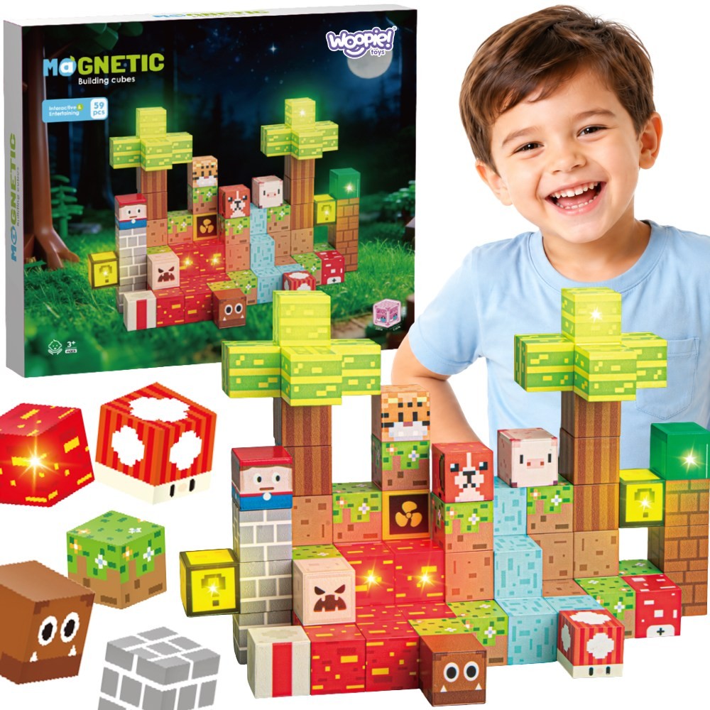 Woopie Magnetic Pixel Cubes Forest World, 75 pcs