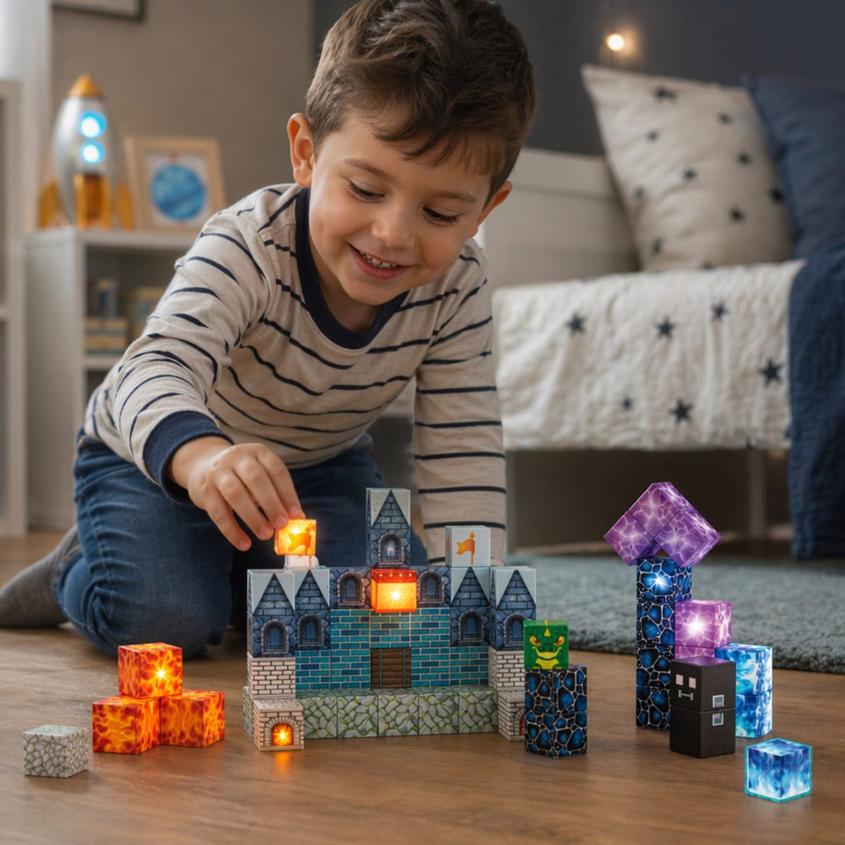 Woopie magnetic pixel castle cubes – built pixel castle