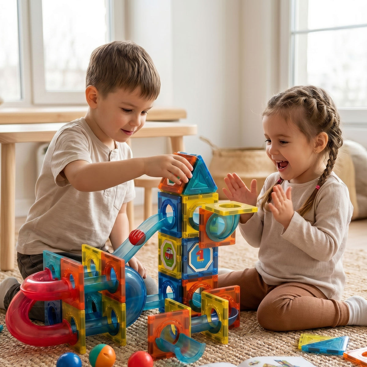 Woopie magnetic marble run 42 – marble run build