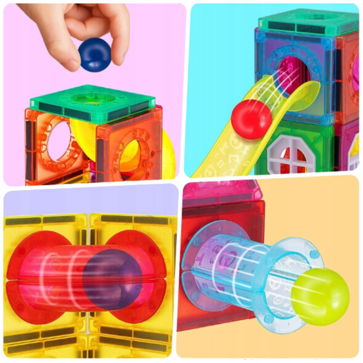 Woopie magnetic marble run 42 – tunnels and slides