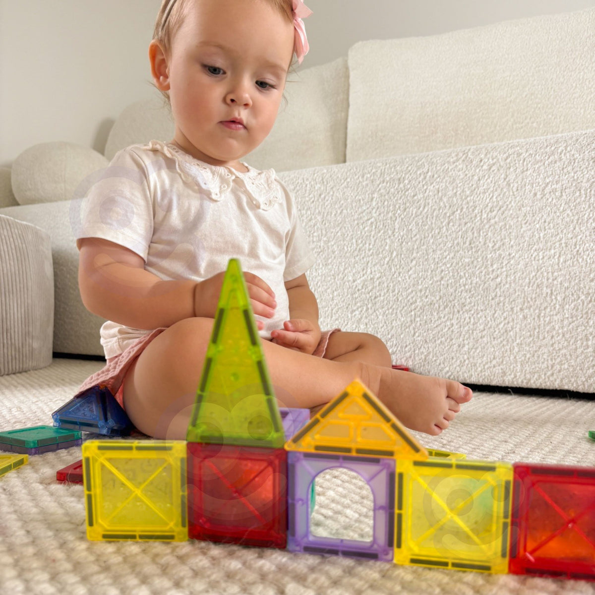 Woopie magnetic tiles castle set – squares and triangles