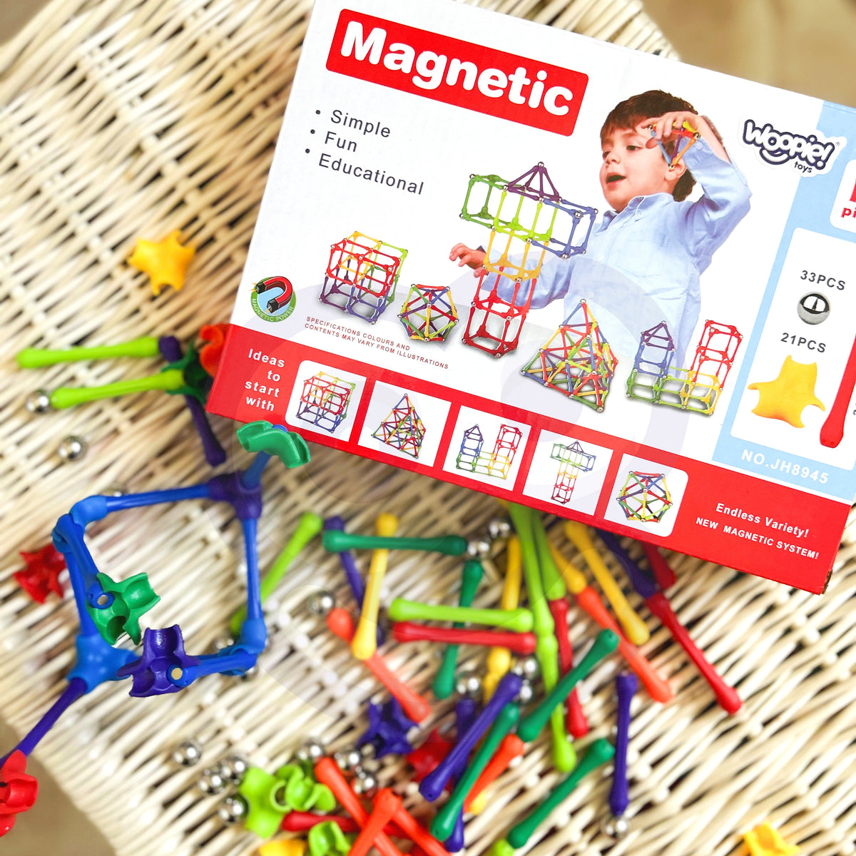 Magnetic construction set – 33 metal connecting balls