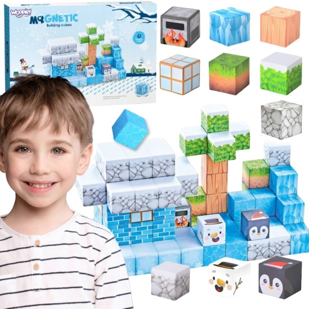 Woopie Winter World magnetic building blocks, 92 pieces